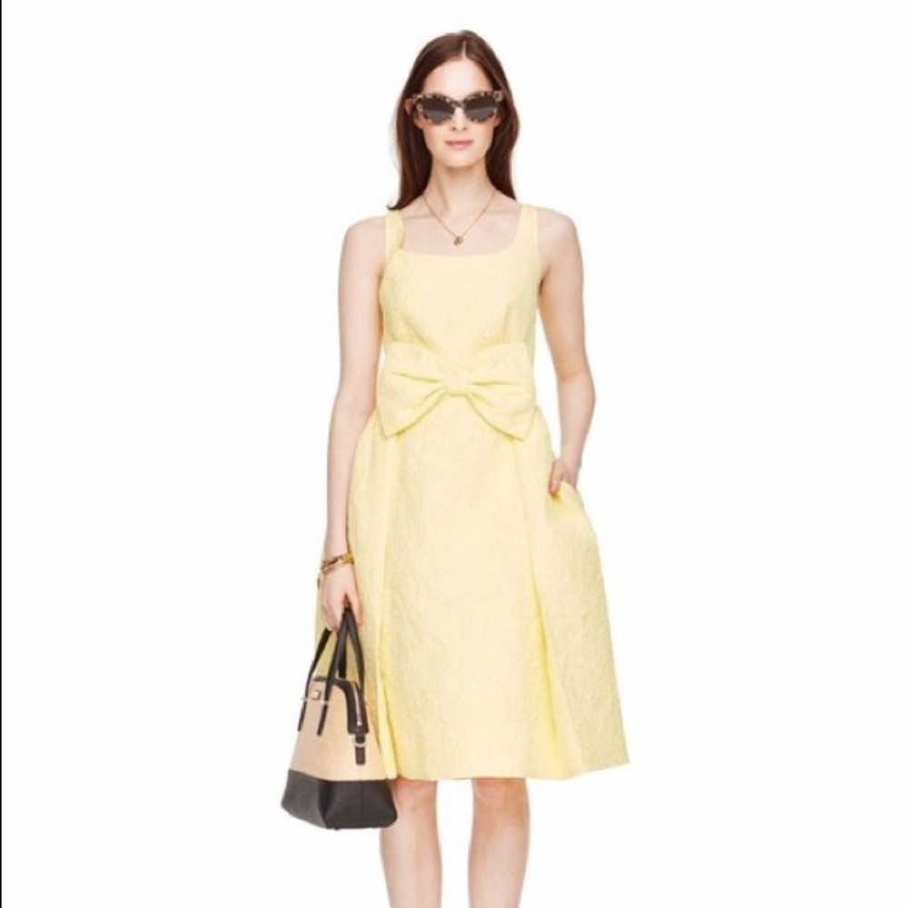 NWT♠️Kate Spade Yellow Jacquard Dress ✨